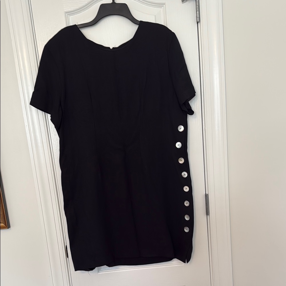 Black Button-Detail Dress